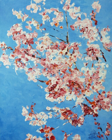 Peinture intitulée "Cerisiers" par Antoine Juliens, Œuvre d'art originale, Acrylique Monté sur Carton