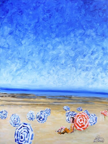 Pintura intitulada "Sur la côte | La Pa…" por Antoine Juliens, Obras de arte originais, Acrílico Montado em Cartão
