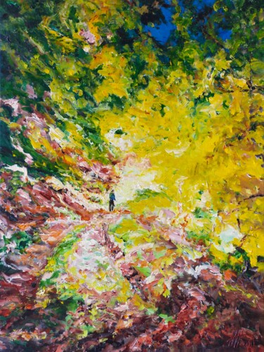 Painting titled "Automne | Impressio…" by Antoine Juliens, Original Artwork, Acrylic Mounted on Cardboard