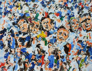 Painting titled "La foule | Esquisse" by Antoine Juliens, Original Artwork, Acrylic