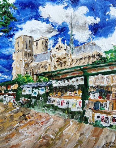 Painting titled "Et Notre-Dame sort…" by Antoine Juliens, Original Artwork, Acrylic
