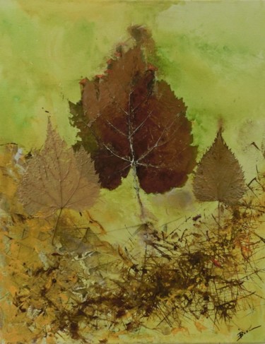 Peinture intitulée "foglie.jpg" par Irena Bosnic, Œuvre d'art originale, Acrylique