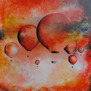 Pintura intitulada "il-rosso-nel-volo.j…" por Irena Bosnic, Obras de arte originais