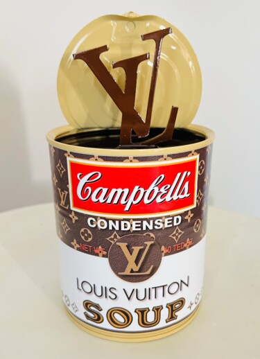 Sculpture intitulée "Campbell's Soup LV" par Ted Pop Art, Œuvre d'art originale, Résine