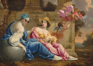 The heart or the raison Arts numériques intitulée "The heart or the ra…" par Galerie Teejo, Œuvre d'art originale, Peinture numérique