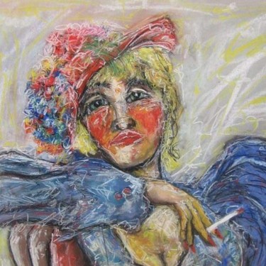 Drawing titled "Bored" by Alistair Cooke, Original Artwork, Pastel