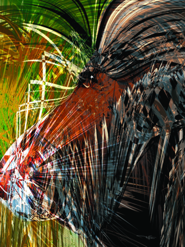 Arts numériques intitulée "GRRR" par Tegas, Œuvre d'art originale, Travail numérique 2D