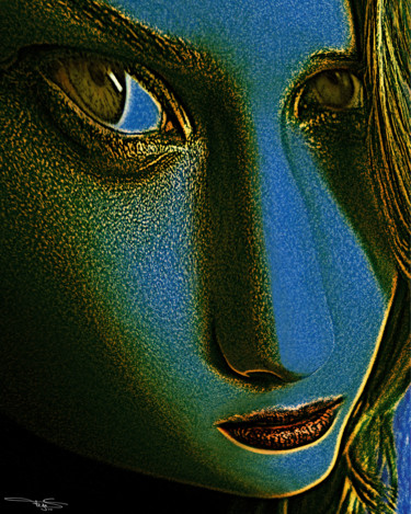 Цифровое искусство под названием "BLUE" - Tegas, Подлинное произведение искусства, Цифровая живопись