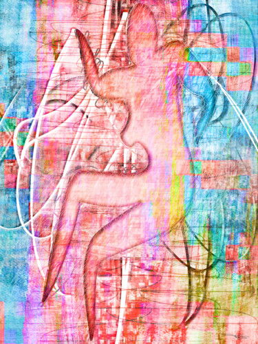 Arts numériques intitulée "RUBBERBAND-GIRL" par Tegas, Œuvre d'art originale