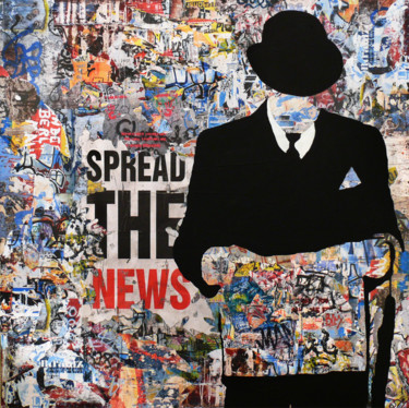 Peinture intitulée "Spread the news - T…" par Tehos, Œuvre d'art originale, Autre
