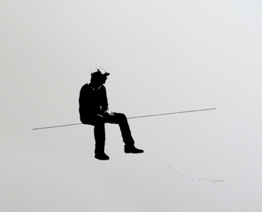 Рисунок под названием "Tehos - Sitting on…" - Tehos, Подлинное произведение искусства, Другой