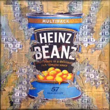 Colagens intitulada "Tehos - Baked beans…" por Tehos, Obras de arte originais, Decoupages