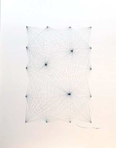 Dessin intitulée "Tehos - GRand carré…" par Tehos, Œuvre d'art originale, Encre