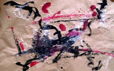 Malerei mit dem Titel "Forme abstraite K 09" von Tehos, Original-Kunstwerk, Öl