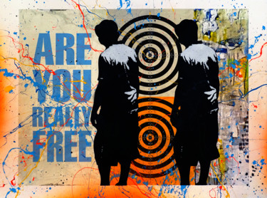Malerei mit dem Titel "Tehos - Are you rea…" von Tehos, Original-Kunstwerk, Sprühfarbe
