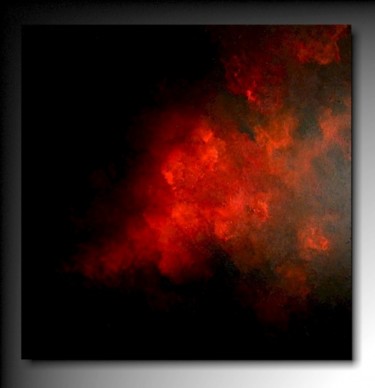 Peinture intitulée "Nuage Rouge 4" par Tehos, Œuvre d'art originale, Huile
