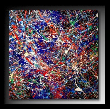 Peinture intitulée "Abstraction P 28" par Tehos, Œuvre d'art originale, Huile