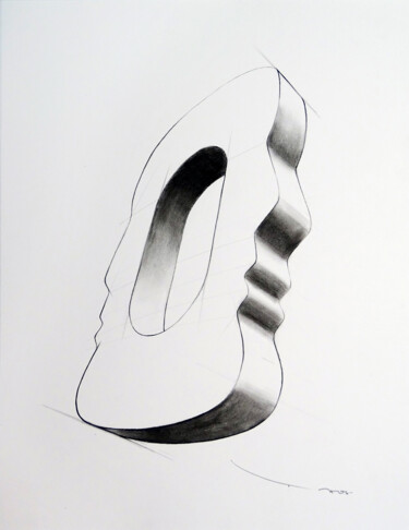 Tehos - Double thought D-08 Drawing titled "Tehos - Double thou…" by Tehos, Original Art, Charcoal