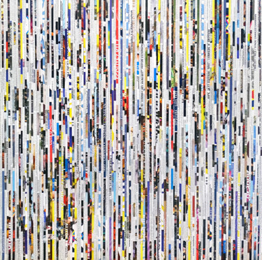 Collages intitulée "Tehos - Yellow lines" par Tehos, Œuvre d'art originale, Collages