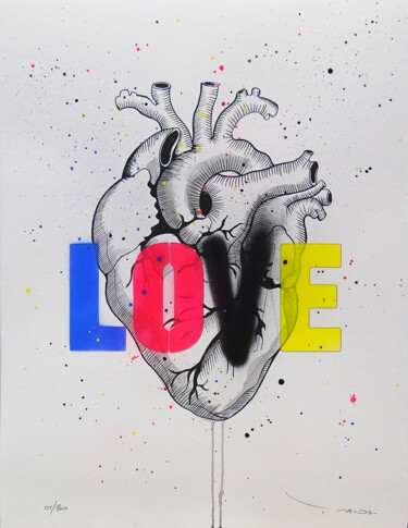 Malerei mit dem Titel "Tehos - Just Love" von Tehos, Original-Kunstwerk, Sprühfarbe