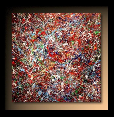 Peinture intitulée "Abstraction P 40" par Tehos, Œuvre d'art originale, Huile