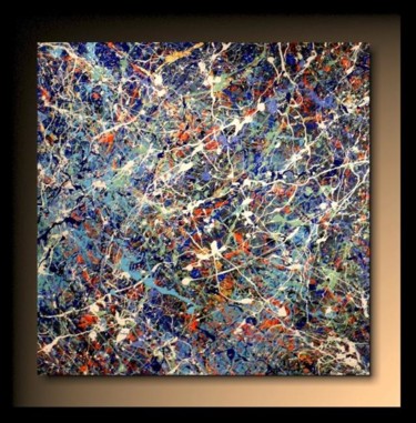 Painting titled "Abstraction P 44" by Tehos, Original Artwork, Oil