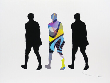 Dessin intitulée "Tehos - Three men l…" par Tehos, Œuvre d'art originale, Encre
