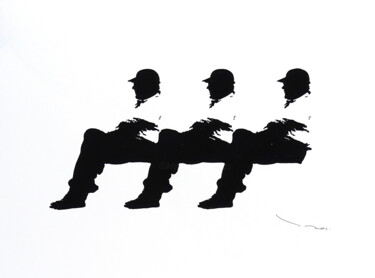 Desenho intitulada "Tehos - Three men o…" por Tehos, Obras de arte originais, Acrílico