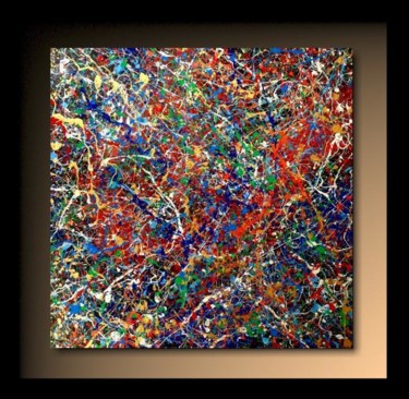 Painting titled "Abstraction P73" by Tehos, Original Artwork, Oil