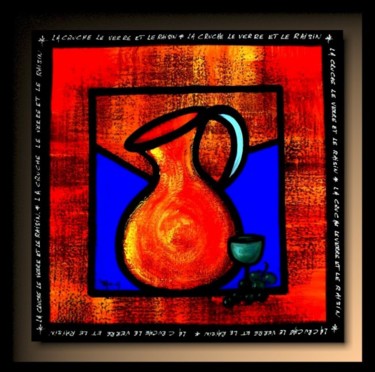 Peinture intitulée "La cruche le verre…" par Tehos, Œuvre d'art originale, Huile