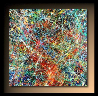 Painting titled "Abstraction P100" by Tehos, Original Artwork, Oil