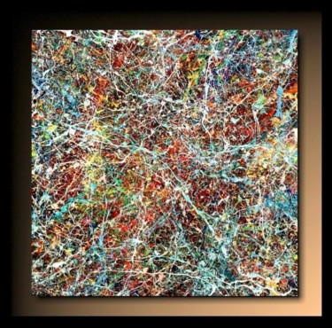 Painting titled "Abstraction P103" by Tehos, Original Artwork, Oil