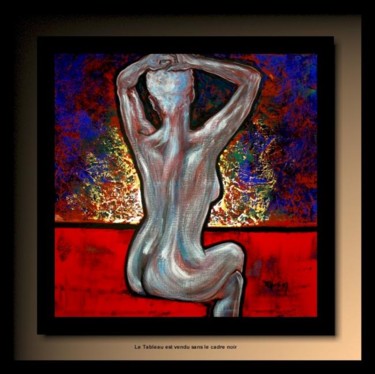 Painting titled "La Reveuse" by Tehos, Original Artwork, Oil