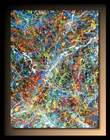 Painting titled "Abstraction D01" by Tehos, Original Artwork, Oil
