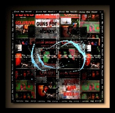 Peinture intitulée "Guns for Money" par Tehos, Œuvre d'art originale, Huile
