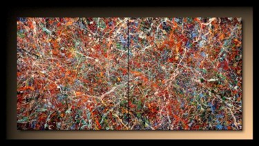 Peinture intitulée "Abstraction AD01" par Tehos, Œuvre d'art originale, Huile