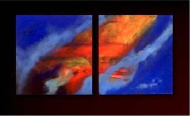 Painting titled "The Fire" by Tehos, Original Artwork, Oil