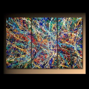 Painting titled "Abstraction T12" by Tehos, Original Artwork, Oil