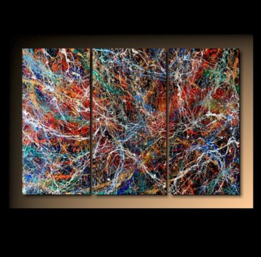 Painting titled "Abstraction T18" by Tehos, Original Artwork, Oil