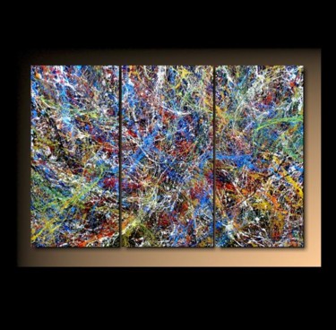 Painting titled "Abstraction T19" by Tehos, Original Artwork, Oil