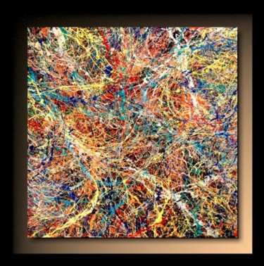 Painting titled "Abstraction P160" by Tehos, Original Artwork, Oil