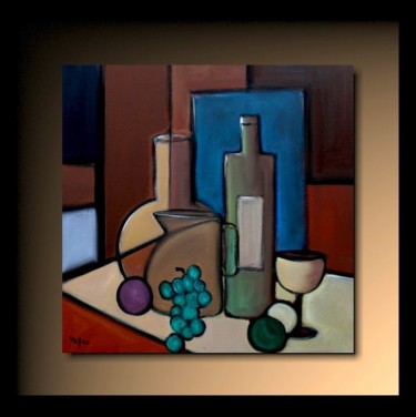 Painting titled "Nature morte et rai…" by Tehos, Original Artwork, Oil