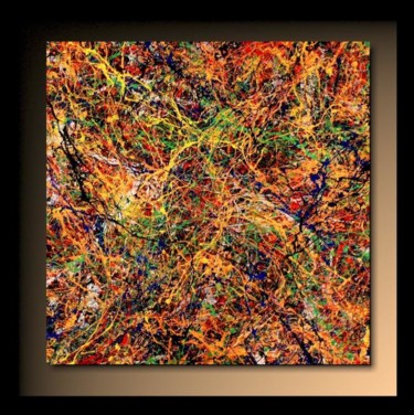 Painting titled "Abstraction P166" by Tehos, Original Artwork, Oil