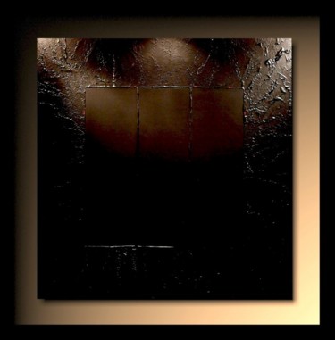 Painting titled "Black Matrix 25" by Tehos, Original Artwork, Oil