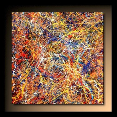 Painting titled "Abstraction P190" by Tehos, Original Artwork, Oil