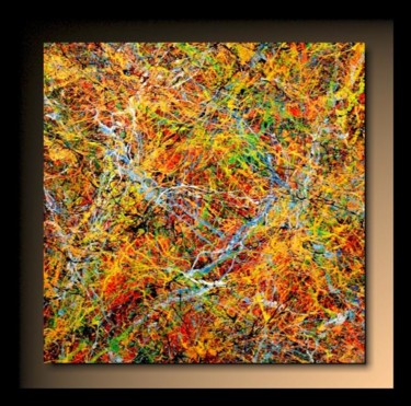 Painting titled "Abstraction P194" by Tehos, Original Artwork, Oil