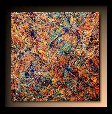 Painting titled "Abstraction P199" by Tehos, Original Artwork, Oil
