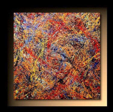 Painting titled "Abstraction P206" by Tehos, Original Artwork, Oil