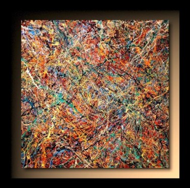 Painting titled "Abstraction P210" by Tehos, Original Artwork, Oil