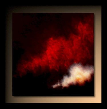 Painting titled "Paysage Rouge 17" by Tehos, Original Artwork, Oil